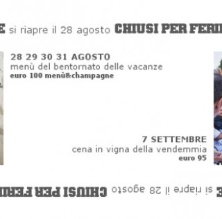 CHIUSI PER FERIE – SI RIAPRE IL 28 AGOSTO